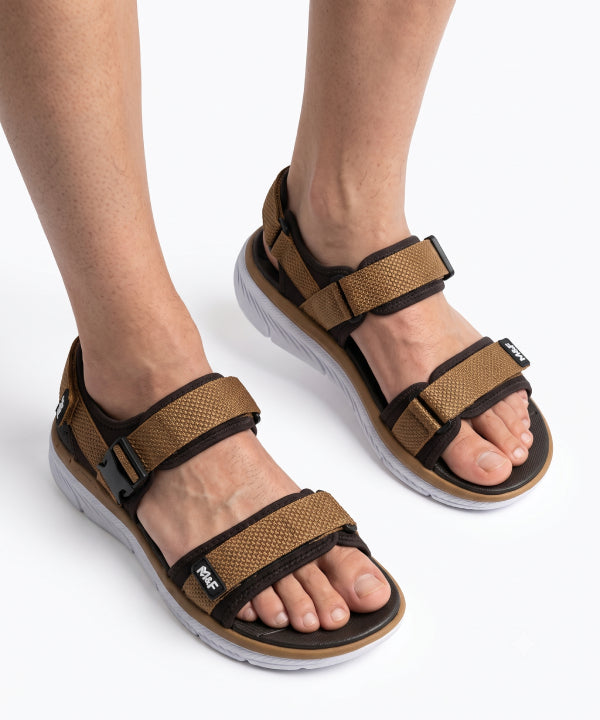 Men's Premium Hook & Loop Comfort Sandals-Brown-90501