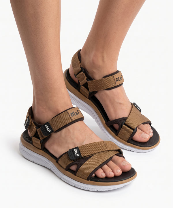 Men's Premium Hook & Loop Comfort Sandals-Brown-90502
