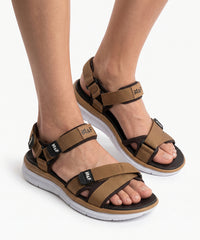 Men's Premium Hook & Loop Comfort Sandals-Brown-90502