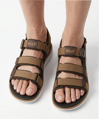 Men's Premium Hook & Loop Comfort Sandals-Brown-90503
